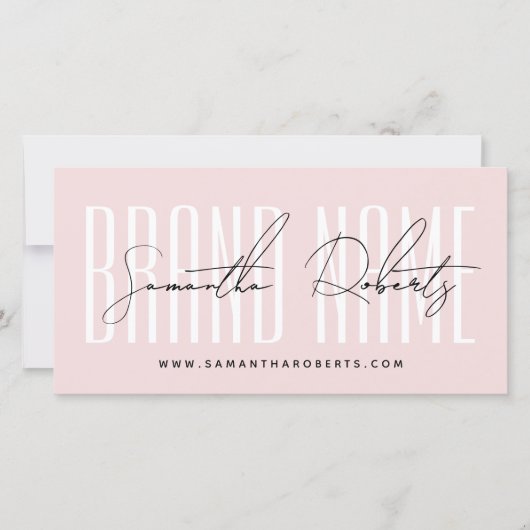 Modern add brand name script typography gift card (正面)