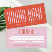 Modern add brand name script typography gift card