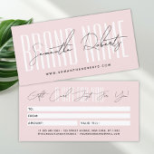 Modern add brand name script typography gift card