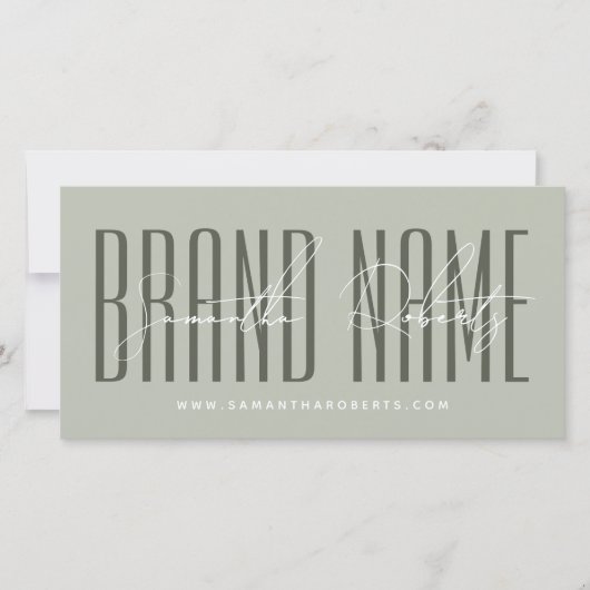 Modern add brand name script typography gift card (正面)