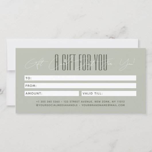 Modern add brand name script typography gift card (裏面)