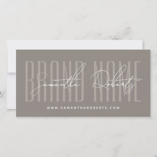 Modern add brand name script typography gift card (正面)