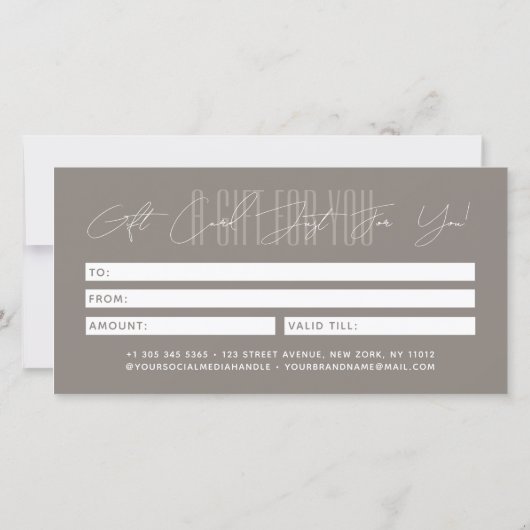 Modern add brand name script typography gift card (裏面)