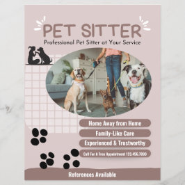 Modern Add Dog Photo Pet Sitter Flyer チラシ