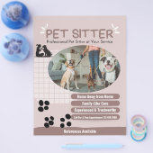 Modern Add Dog Photo Pet Sitter Flyer チラシ (シングル)