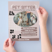 Modern Add Dog Photo Pet Sitter Flyer チラシ (手)