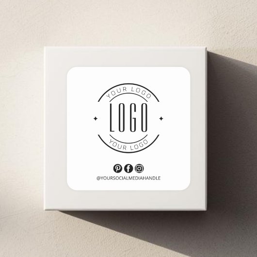 Modern add your logo small business social media スクエアシール