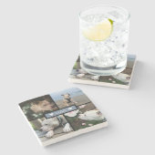 Modern Add Your Photo Collage ストーンコースター (横)