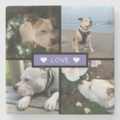 Modern Add Your Photo Collage Purple ストーンコースター (正面)