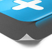 Modern Addition Math Symbol Shiny Glassy Icons ポスター (角)