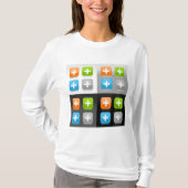 Modern Addition Math Symbol Shiny Glassy Icons Tシャツ (正面)