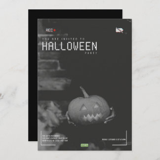 Modern Adult Halloween Party Invitation 招待状