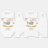 Modern Adventure World Map Airplane Baby Shower  フェイバーボックス (見開き)