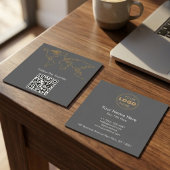 Modern Adventure World Map QR Digital Nomad スクエア名刺