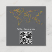 Modern Adventure World Map QR Digital Nomad スクエア名刺 (正面)