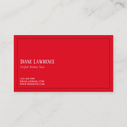 Modern Aesthetic Nurse, Doctor, Cosmetic Surgery B 名刺 (裏面)