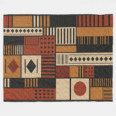 Modern African Mudcloth Sherpa Blanket Decor フリースブランケット (正面(横))
