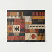 Modern Afrocentric Silhouette Terracotta Boho  タペストリー (正面(横))