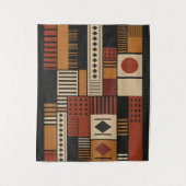 Modern Afrocentric Silhouette Terracotta Boho  タペストリー (正面)