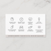 Modern Aftercare Botox Instructions  Business Card 名刺 (裏面)