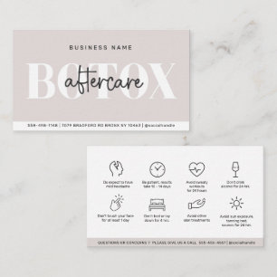 Modern Aftercare Botox Instructions  Business Card 名刺