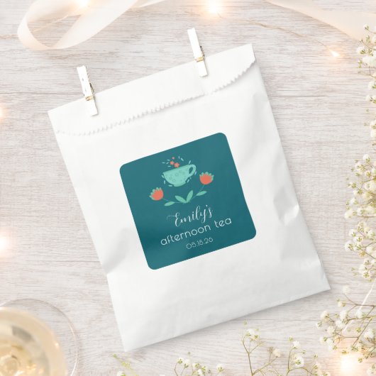 Modern–Afternoon Tea Party Favor Bag フェイバーバッグ (クリップ留めされた状態)