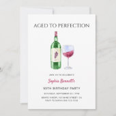 Modern Aged To Perfection Wine Birthday Party 招待状 (正面)