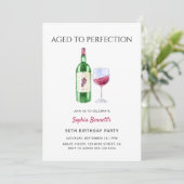 Modern Aged To Perfection Wine Birthday Party 招待状 (スタンド正面)