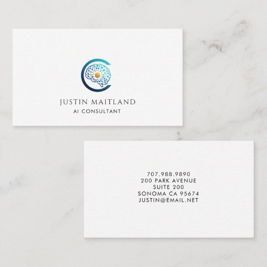 Modern AI Consultant Business Card 名刺 (正面/裏面)