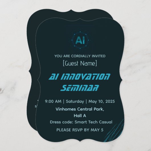 Modern AI & Tech Innovation Conference Invitation 招待状 (正面/裏面)