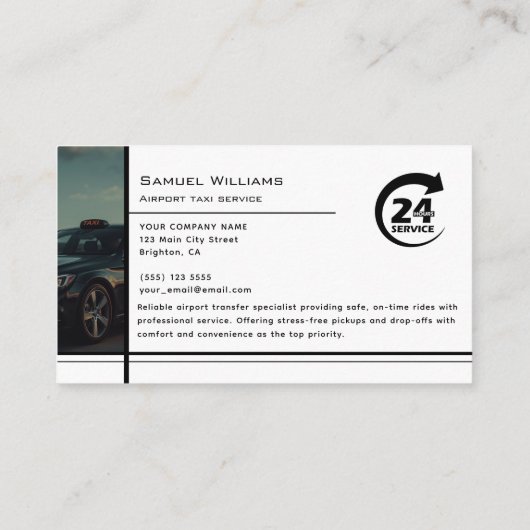 Modern airpor taxi service professional driver 名刺 (裏面)