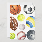 Modern All Star Sports Balls Team Kid Boy Birthday 招待状 (裏面)