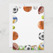Modern All Star Sports Balls Team Kid Boy Birthday 招待状 (裏面)