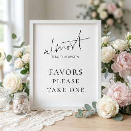 Modern Almost Mrs Favors Sign Bridal Shower ポスター