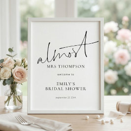 Modern Almost Mrs Welcome to Bridal Shower ポスター