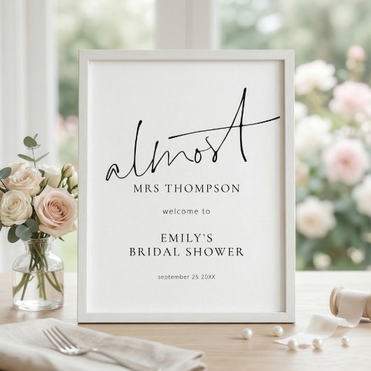 Modern Almost Mrs Welcome to Bridal Shower ポスター