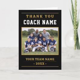 Modern American Football Team Photo Coach サンキューカード