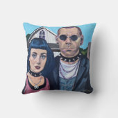 Modern American Gothic  Art- Grant Woods Inspired クッション (裏面)
