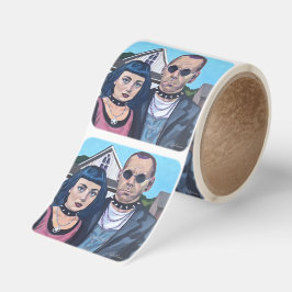 Modern American Gothic Art- Grant Woods Inspired スクエアシール