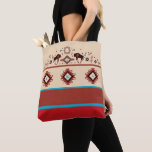 Modern American Native Influenced Pattern Monogram トートバッグ<br><div class="desc">This design features a pattern influenced by Native Americans.

Bold colors and beautiful,  typical patterns combined with a modern style make it a real eye-catcher.

Easy to personalize.</div>