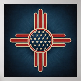 Modern American Zia Emblem – Bold Patriotic Southw ポスター
