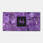Modern Amethyst Birthstone Monogram Name デスクマット (正面)