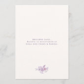 Modern Amethyst Floral Bridal Shower Customized 招待状 (裏面)