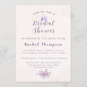 Modern Amethyst Floral Bridal Shower Customized 招待状 (正面)