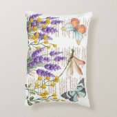 Modern and adorable calligraphy handwritten Floral アクセントクッション (裏面(縦))