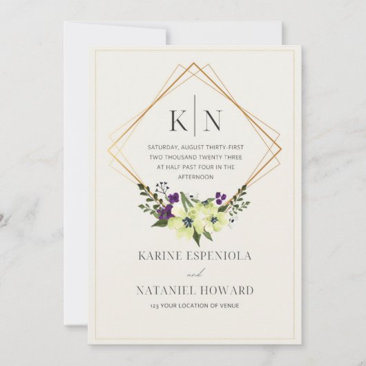 Modern and Classic Wedding Invitation 招待状 (正面)