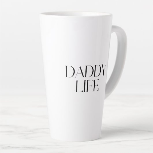 Modern and Classy Typography Daddy Life カフェラテマグ (右アングル)