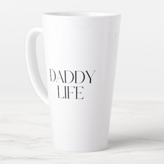 Modern and Classy Typography Daddy Life カフェラテマグ (左アングル)