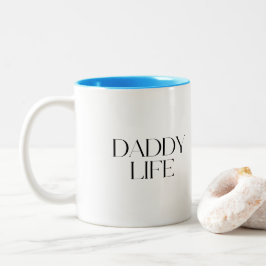 Modern and Classy Typography Daddy Life ツートーンマグカップ