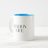 Modern and Classy Typography Daddy Life ツートーンマグカップ (正面左)